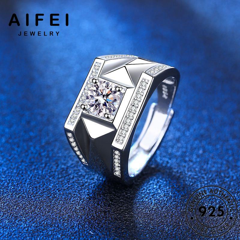 AIFEI JEWELRY kiện phụ hàn thời bạc cương moissanite kim thật 925 điển trang nguyên cổ nhẫn nam bản sức quốc R1146