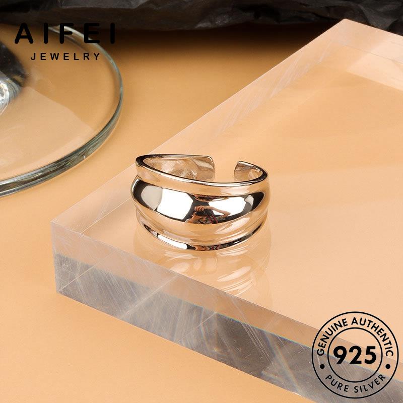 AIFEI JEWELRY nguyên thời nhẫn hàn bản sức bạc giản kiện quốc bóng đơn phụ trang thật 925 vàng nữ R1202