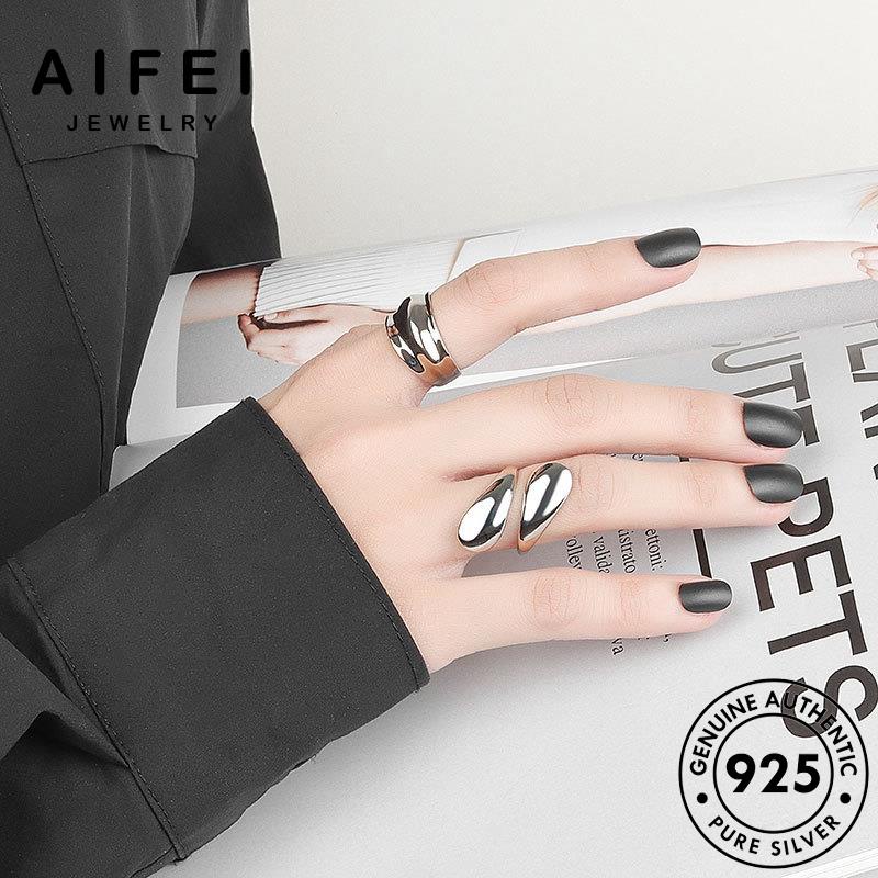AIFEI JEWELRY nguyên thời nhẫn hàn bản sức bạc giản kiện quốc bóng đơn phụ trang thật 925 vàng nữ R1202