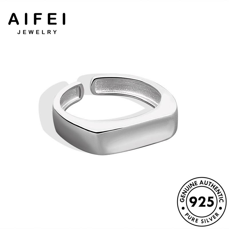 AIFEI JEWELRY thời hàn trang vàng phụ 925 bạc bản nữ thật cá nhẫn sức vuông kiện nguyên tính quốc R1215