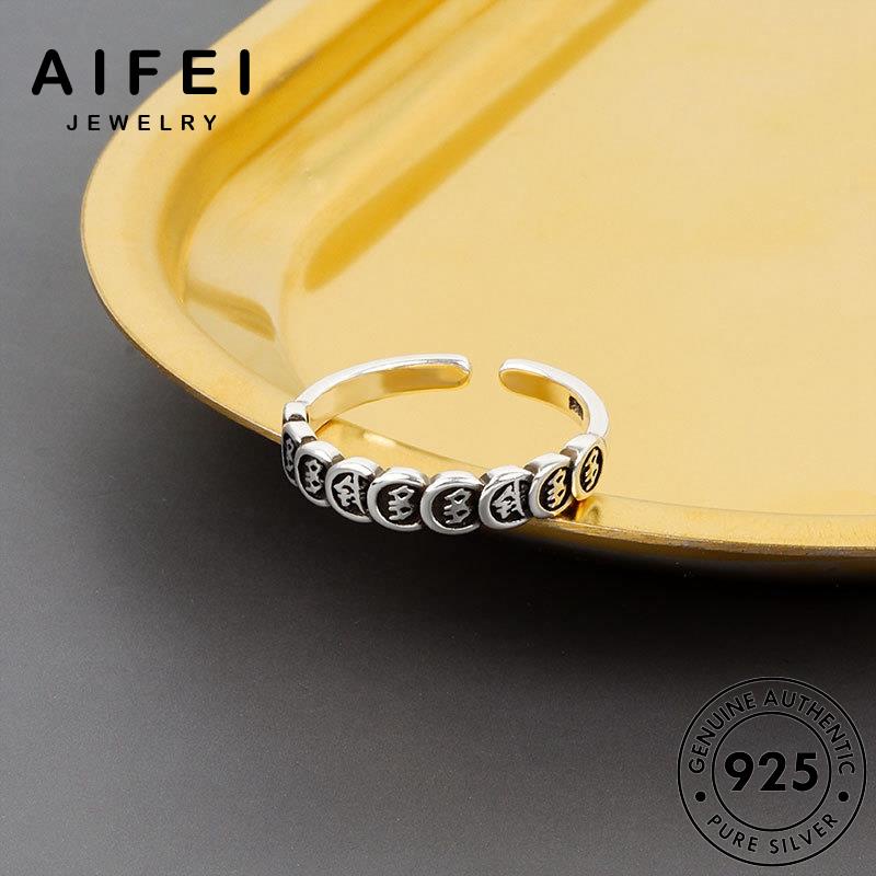 AIFEI JEWELRY sức kiện nguyên bản 925 mèo may bạc nhẫn phụ quốc con mắn thật trang nữ hàn thời R1237