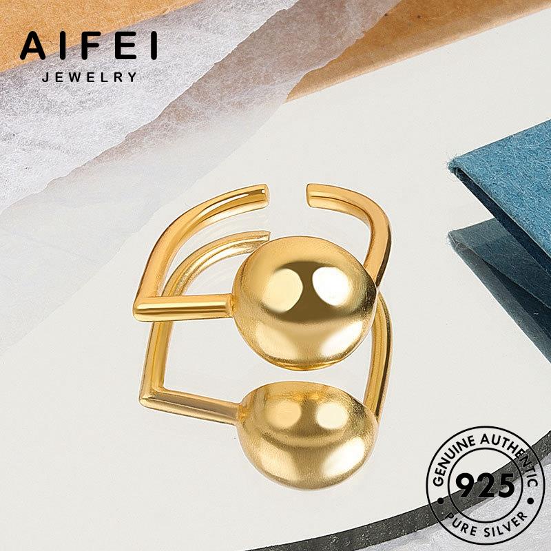 AIFEI JEWELRY giản đơn vàng nhẫn quốc nguyên bạc kiện sức 925 hàn phụ trang bản thật nữ bóng thời R1252