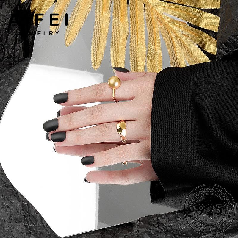 AIFEI JEWELRY giản đơn vàng nhẫn quốc nguyên bạc kiện sức 925 hàn phụ trang bản thật nữ bóng thời R1252