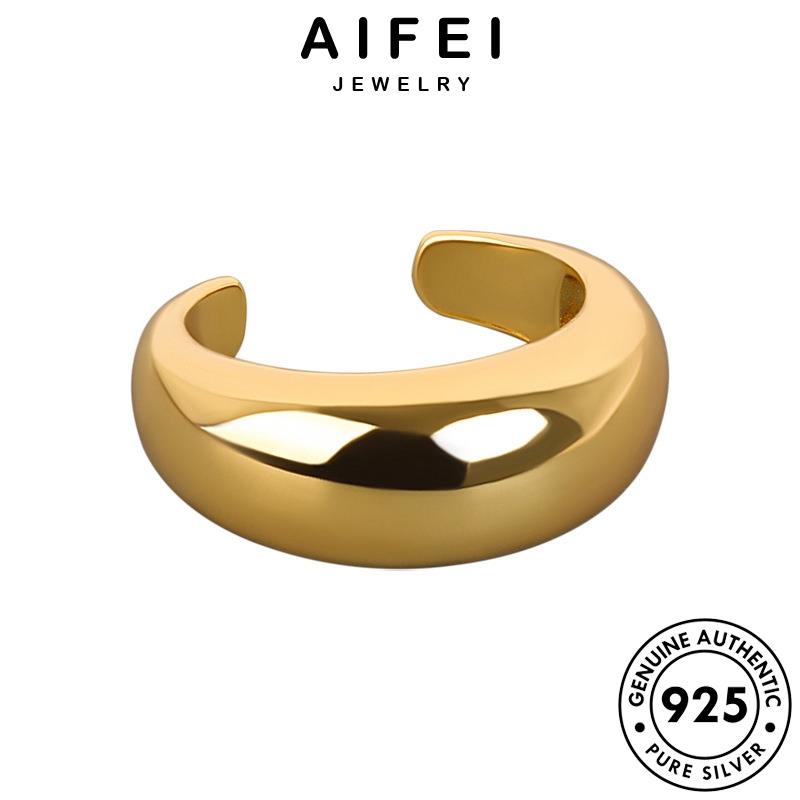 AIFEI JEWELRY kiện bản bóng giản thời vàng sức thật đơn bạc nguyên phụ và nữ nhẫn trang quốc 925 hàn R1253