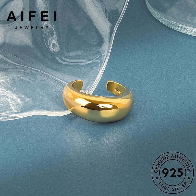 AIFEI JEWELRY kiện bản bóng giản thời vàng sức thật đơn bạc nguyên phụ và nữ nhẫn trang quốc 925 hàn R1253