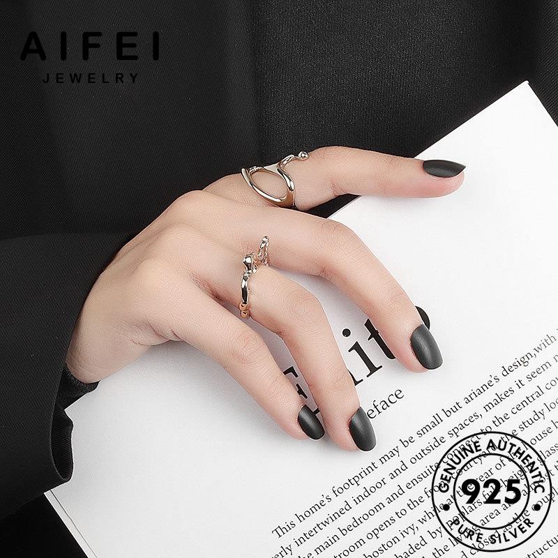 AIFEI JEWELRY nhẫn bạc nữ sức kiện thời thật học phụ quốc 925 hàn trang nguyên bản vàng hình R1254