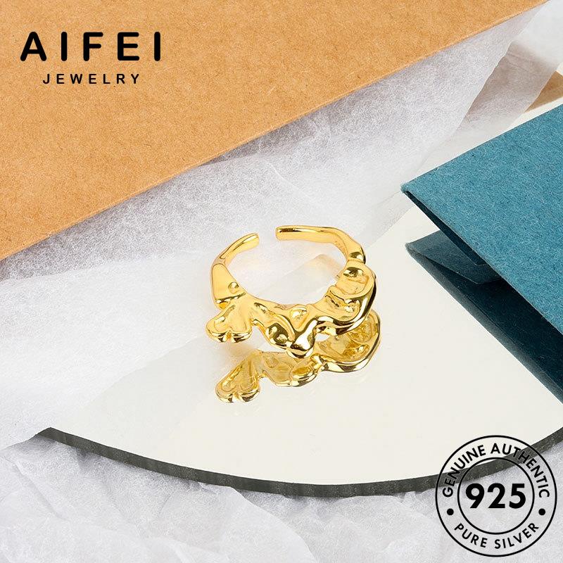 AIFEI JEWELRY nhẫn bạc nữ sức kiện thời thật học phụ quốc 925 hàn trang nguyên bản vàng hình R1254