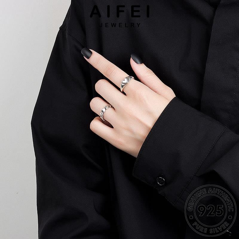 AIFEI JEWELRY phụ thật trang hàn quốc nhẫn cổ sức trái kiện bạc điển thời 925 nguyên nữ bản tim R1282