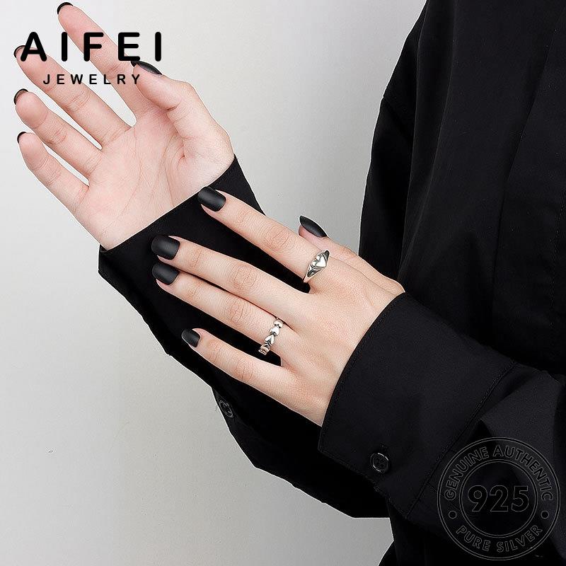 AIFEI JEWELRY phụ thật trang hàn quốc nhẫn cổ sức trái kiện bạc điển thời 925 nguyên nữ bản tim R1282