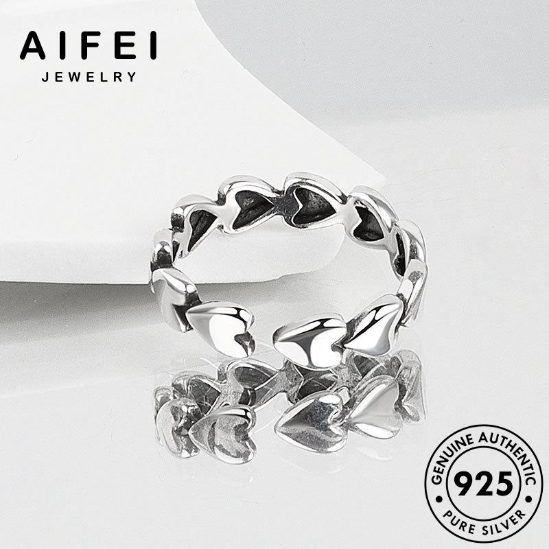 AIFEI JEWELRY phụ thật trang hàn quốc nhẫn cổ sức trái kiện bạc điển thời 925 nguyên nữ bản tim R1282