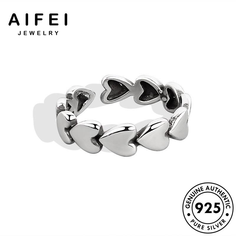 AIFEI JEWELRY phụ thật trang hàn quốc nhẫn cổ sức trái kiện bạc điển thời 925 nguyên nữ bản tim R1282
