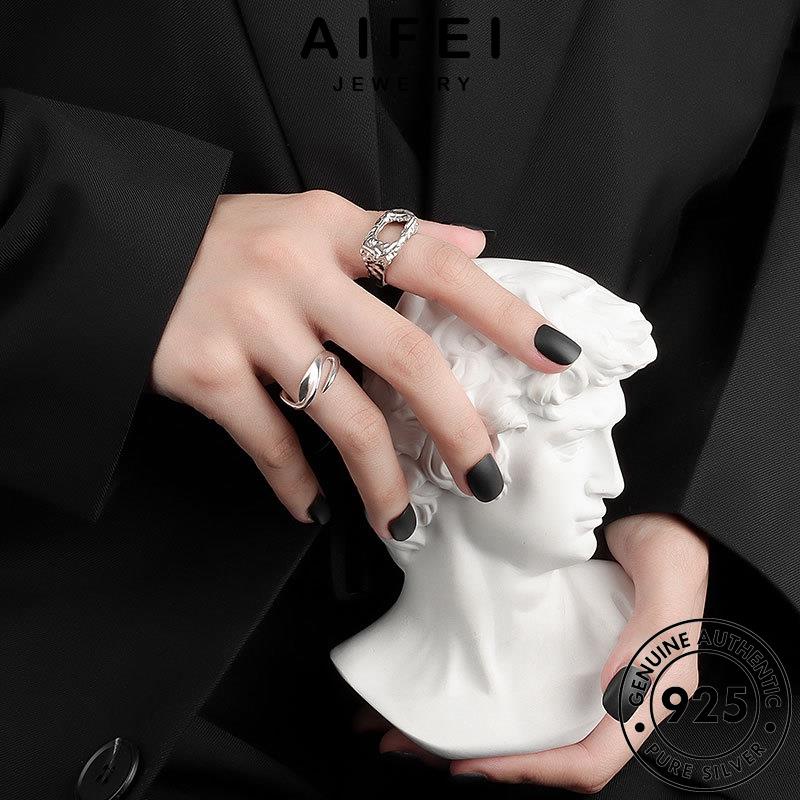 AIFEI JEWELRY hàn rỗng bản 925 ra bạc vàng phụ nữ sức nguyên thật trang thời quốc kiện nhẫn R1283