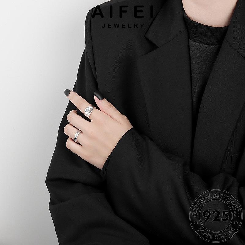 AIFEI JEWELRY vàng cấu nữ phụ trang sức bạc hàn đều quốc thời thật bản 925 kết nguyên kiện không nhẫn R1285