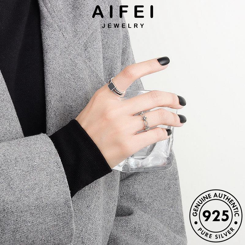 AIFEI JEWELRY quốc hàn thập cá kiện 925 bản nữ trang nhẫn sức thật vàng phụ bạc chữ nguyên thời tính R1286