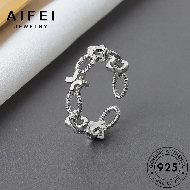 AIFEI JEWELRY quốc hàn thập cá kiện 925 bản nữ trang nhẫn sức thật vàng phụ bạc chữ nguyên thời tính R1286
