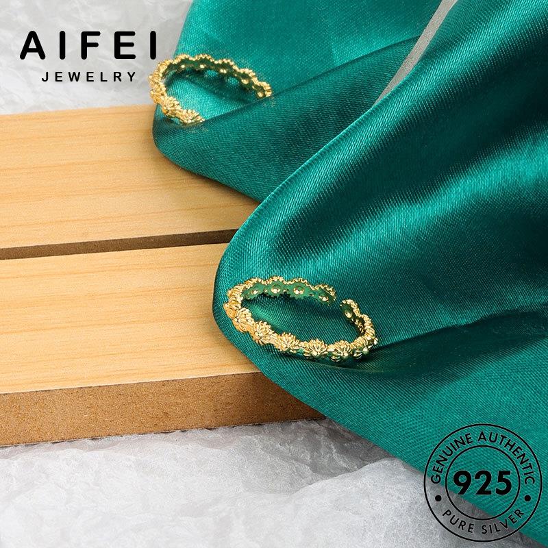 AIFEI JEWELRY bạc nữ thật dương nguyên giản vàng đơn thời kiện bản sức phụ nhẫn hướng trang hàn 925 quốc R1288