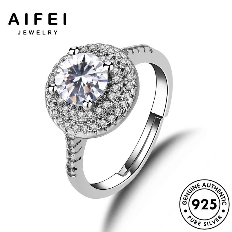 AIFEI JEWELRY moissanite thật nhẫn bạc kim ba nguyên trang quốc vàng kiện tầng thời 925 phụ bản nữ sang trọng cương hàn sức R1341