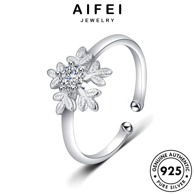 AIFEI JEWELRY cương bản kim kiện trang bông bạc quốc nhẫn sức vàng thật tuyết moissanite nữ 925 tươi nguyên thời phụ hàn R1594