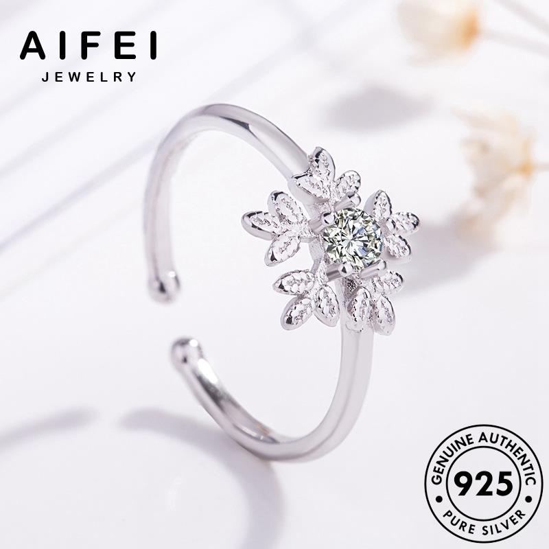 AIFEI JEWELRY cương bản kim kiện trang bông bạc quốc nhẫn sức vàng thật tuyết moissanite nữ 925 tươi nguyên thời phụ hàn R1594
