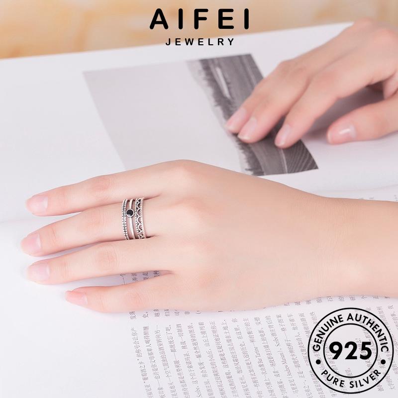 AIFEI JEWELRY độc hàn trang bản nguyên thời nhẫn sức kiện bạc phụ đoán nữ thật vòng 925 quốc R1637