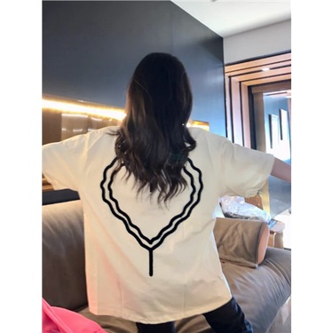 Jiashucheng Áo Thun Ngắn Tay Dáng Rộng Dài Vừa Phải In Chữ Phong Cách Hàn Quốc Thời Trang Mùa Hè Mới @ -