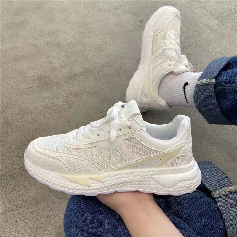 Giày Thể Thao Phối Lưới Thoáng Khí Phong Cách Retro Cho Nữ