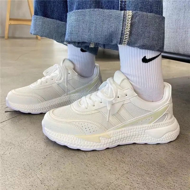 Giày Thể Thao Phối Lưới Thoáng Khí Phong Cách Retro Cho Nữ