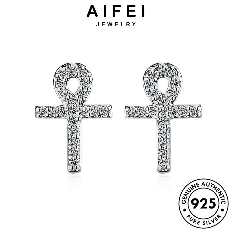 AIFEI JEWELRY trang phụ khuyên cương thật thời tròn 925 kim quốc nguyên đi bản qua tua sức nữ moissanite kiện tai vành bạc xỏ hàn bông Thời E566