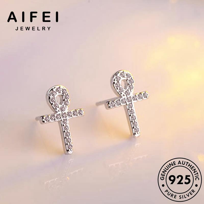 AIFEI JEWELRY trang phụ khuyên cương thật thời tròn 925 kim quốc nguyên đi bản qua tua sức nữ moissanite kiện tai vành bạc xỏ hàn bông Thời E566