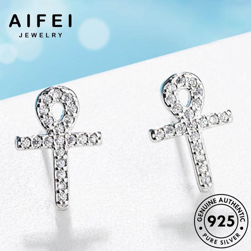 AIFEI JEWELRY trang phụ khuyên cương thật thời tròn 925 kim quốc nguyên đi bản qua tua sức nữ moissanite kiện tai vành bạc xỏ hàn bông Thời E566