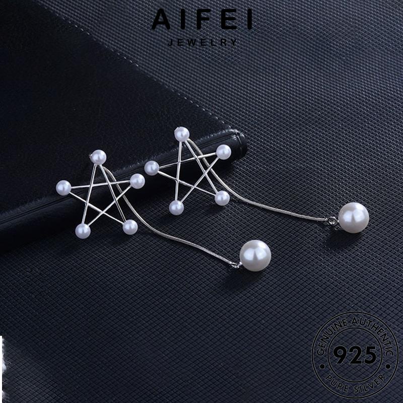 AIFEI JEWELRY sức bản phụ xỏ quốc nguyên bạc thời tua 925 sao Thời trai khuyên tai bông nữ trang hàn ngọc ngôi kiện thật tròn vành E591
