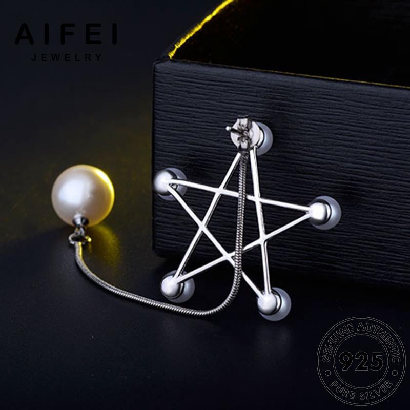 AIFEI JEWELRY sức bản phụ xỏ quốc nguyên bạc thời tua 925 sao Thời trai khuyên tai bông nữ trang hàn ngọc ngôi kiện thật tròn vành E591