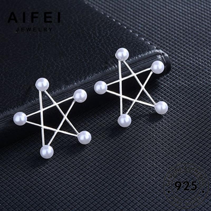 AIFEI JEWELRY sức bản phụ xỏ quốc nguyên bạc thời tua 925 sao Thời trai khuyên tai bông nữ trang hàn ngọc ngôi kiện thật tròn vành E591