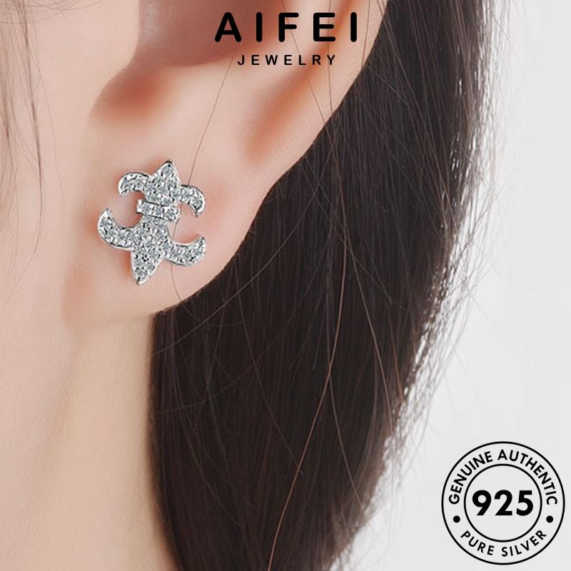 AIFEI JEWELRY tròn quốc nguyên tua Thời moissanite neo bản hàn vành thời bạc thật bông phụ trang tai sức 925 cương khuyên kiện kim nữ xỏ mỏ E640