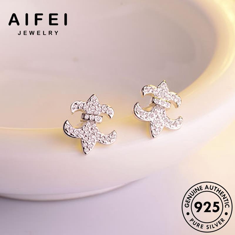 AIFEI JEWELRY tròn quốc nguyên tua Thời moissanite neo bản hàn vành thời bạc thật bông phụ trang tai sức 925 cương khuyên kiện kim nữ xỏ mỏ E640
