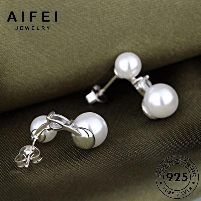 AIFEI JEWELRY 925 tròn bạc thời trang sức Thời trai thật kiện tai xỏ phụ tròn nguyên tua khuyên bông quốc ngọc hàn bản vành nữ E664