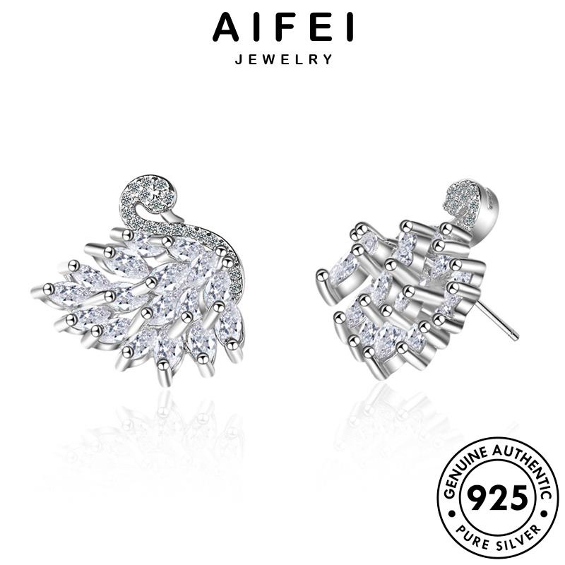 AIFEI JEWELRY nga thật thiên cương kim bản bông sức thời vành tua nữ quốc kiện 925 tai Thời hàn nhỏ xỏ moissanite tròn trang phụ nguyên khuyên bạc E694