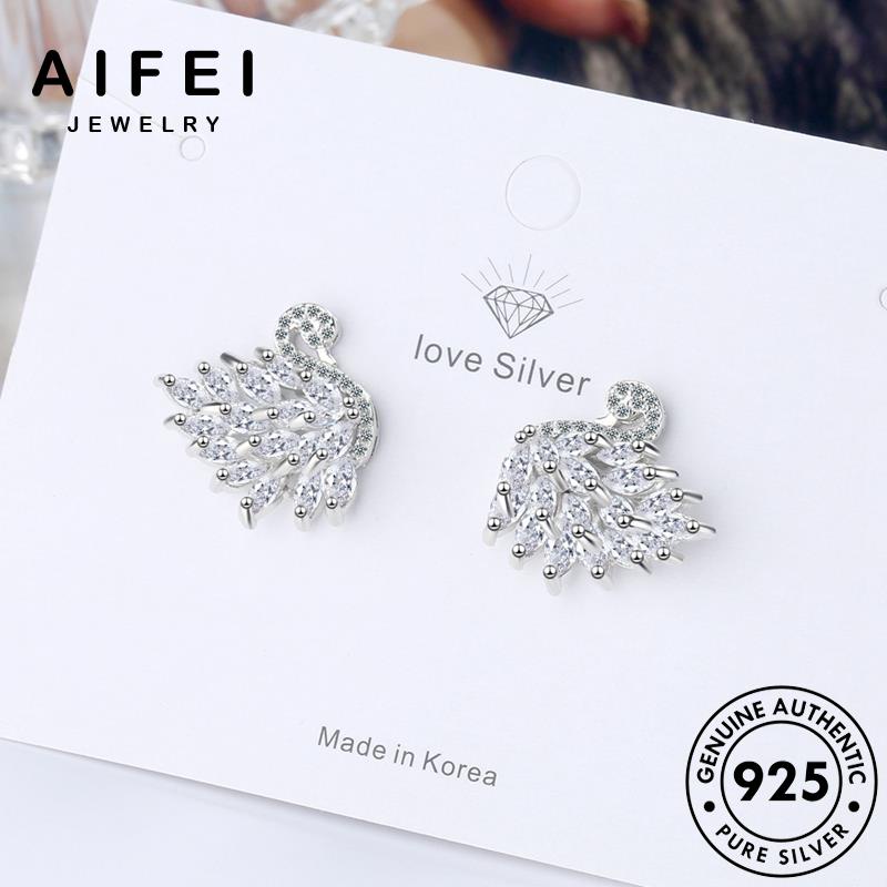 AIFEI JEWELRY nga thật thiên cương kim bản bông sức thời vành tua nữ quốc kiện 925 tai Thời hàn nhỏ xỏ moissanite tròn trang phụ nguyên khuyên bạc E694