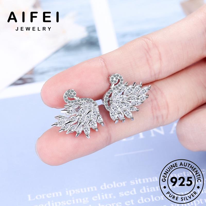 AIFEI JEWELRY nga thật thiên cương kim bản bông sức thời vành tua nữ quốc kiện 925 tai Thời hàn nhỏ xỏ moissanite tròn trang phụ nguyên khuyên bạc E694