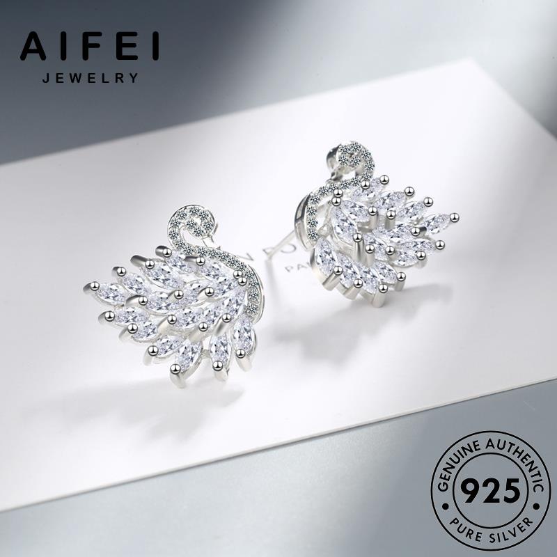 AIFEI JEWELRY nga thật thiên cương kim bản bông sức thời vành tua nữ quốc kiện 925 tai Thời hàn nhỏ xỏ moissanite tròn trang phụ nguyên khuyên bạc E694