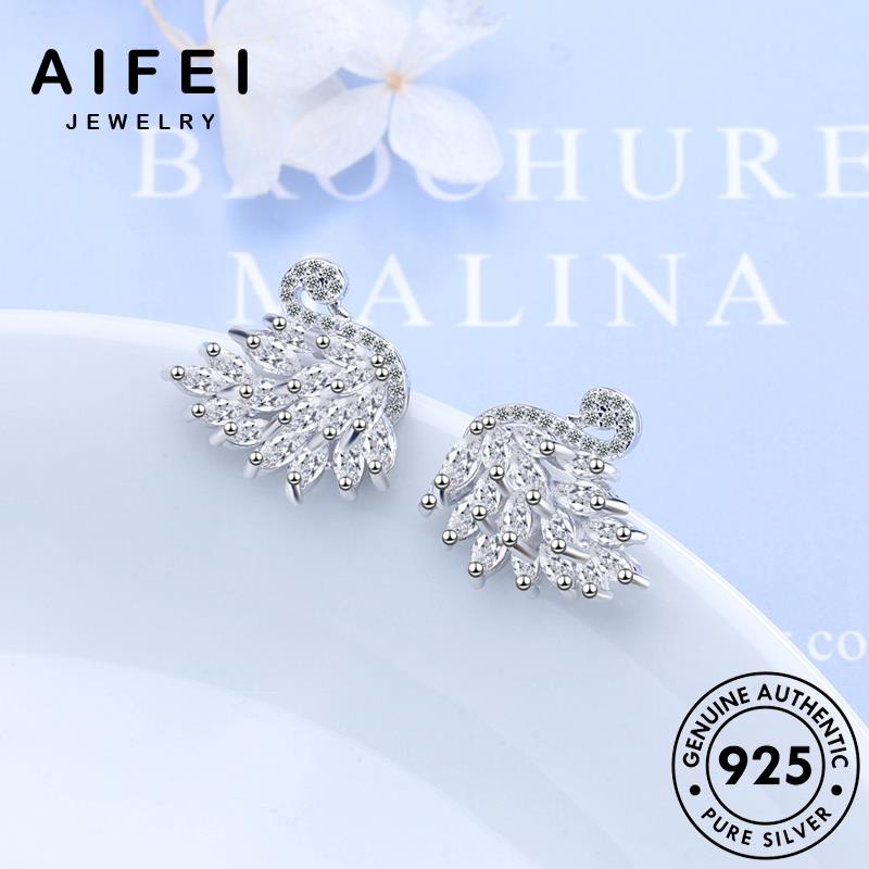 AIFEI JEWELRY nga thật thiên cương kim bản bông sức thời vành tua nữ quốc kiện 925 tai Thời hàn nhỏ xỏ moissanite tròn trang phụ nguyên khuyên bạc E694