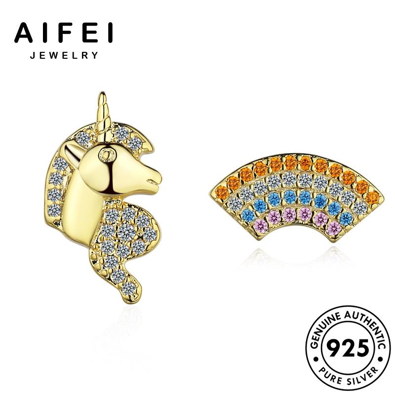 AIFEI JEWELRY nguyên sức lân trang phụ vành tròn tua kim moissanite 925 Thời vàng thời kỳ hàn quốc bông cầu tai bạc bản vồng nữ khuyên xỏ cương kiện thật E705