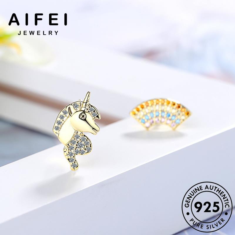 AIFEI JEWELRY nguyên sức lân trang phụ vành tròn tua kim moissanite 925 Thời vàng thời kỳ hàn quốc bông cầu tai bạc bản vồng nữ khuyên xỏ cương kiện thật E705