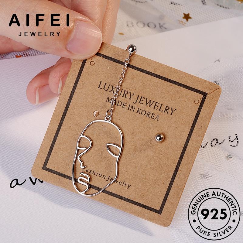 AIFEI JEWELRY tai Thời nguyên hàn bông người xỏ thời trang bản bạc phụ tròn sức 925 quốc mặt kiện tua vành khuyên thật nữ E805