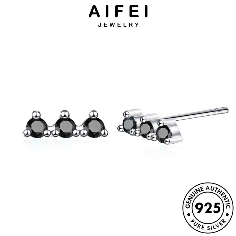 AIFEI JEWELRY bản vành tua thời bông kiện 925 nữ sức hàn bạc quốc aquamarine tròn tai nguyên xỏ tròn Thời thật trang phụ khuyên E684