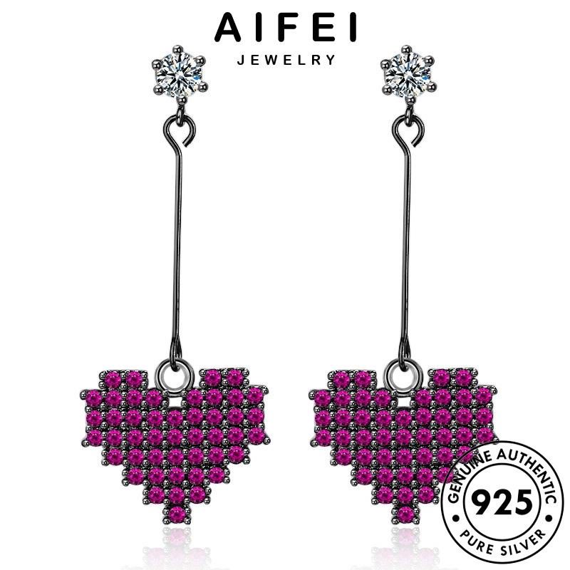 AIFEI JEWELRY tròn tai trang hàn tua thạch bạc bản 925 anh xỏ Thời sức nguyên thật tím vành bông phụ quốc thời khuyên yêu nữ kiện E843