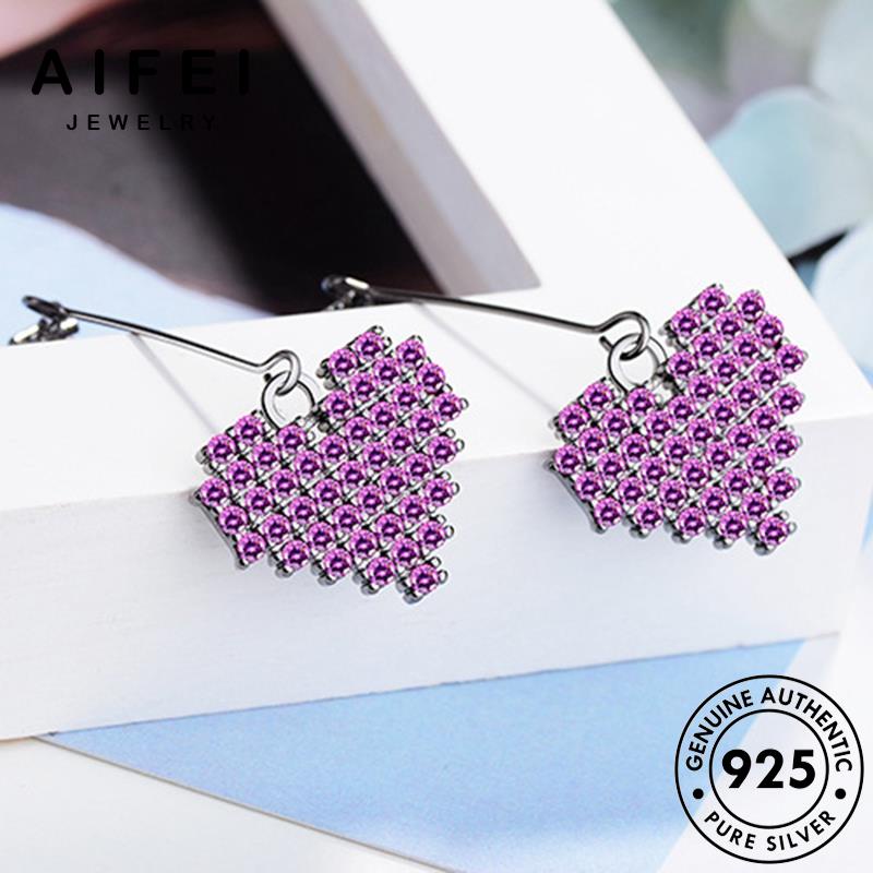 AIFEI JEWELRY tròn tai trang hàn tua thạch bạc bản 925 anh xỏ Thời sức nguyên thật tím vành bông phụ quốc thời khuyên yêu nữ kiện E843