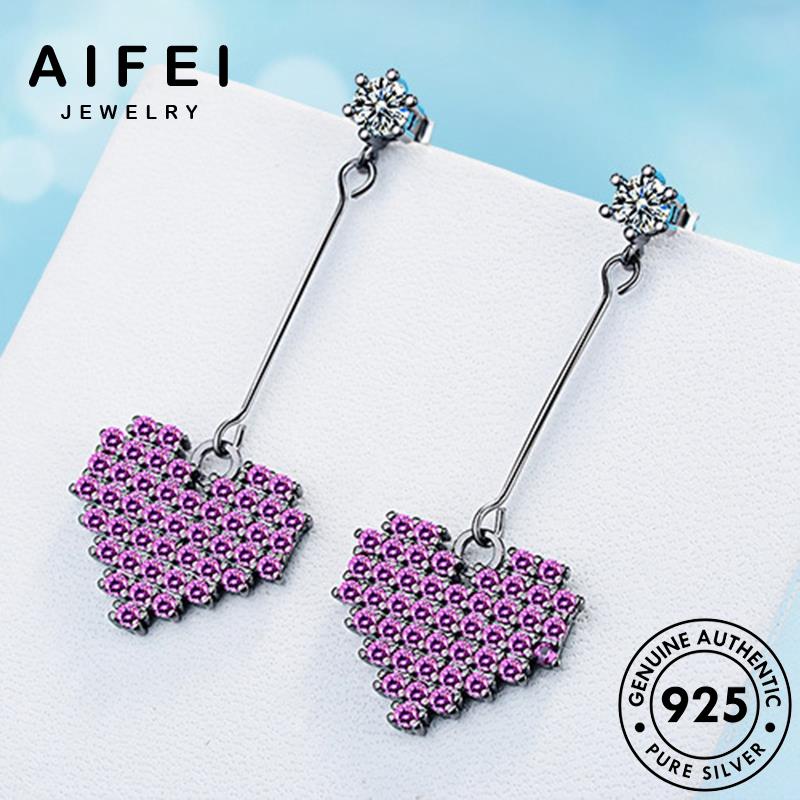 AIFEI JEWELRY tròn tai trang hàn tua thạch bạc bản 925 anh xỏ Thời sức nguyên thật tím vành bông phụ quốc thời khuyên yêu nữ kiện E843