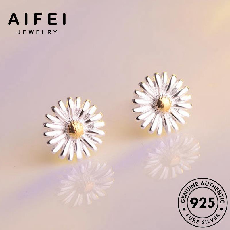 AIFEI JEWELRY vành khuyên bông xỏ tua tròn bạc vàng sức nguyên thời phụ hàn quốc kiện tai trang Thời 925 cúc bản nữ thật hoa E881