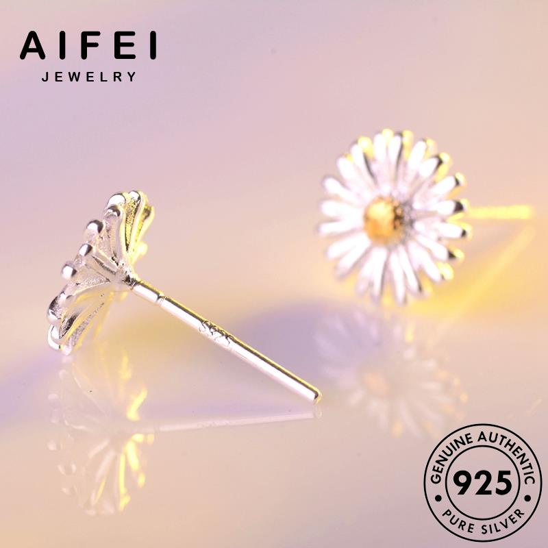 AIFEI JEWELRY vành khuyên bông xỏ tua tròn bạc vàng sức nguyên thời phụ hàn quốc kiện tai trang Thời 925 cúc bản nữ thật hoa E881